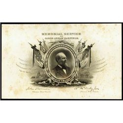 U.S. Garfield Memorial Certificate.