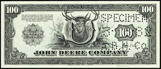 U.S. John Deere Company Scrip Notes. - Archives International Auctions