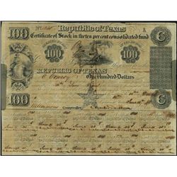 Texas. Republic of Texas Bond.