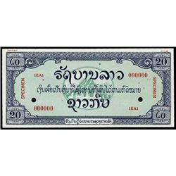 Laos. Lao Specimen Essay Banknote.