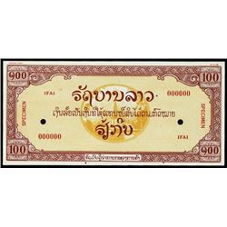 Laos. Lao Specimen Essay Banknote.