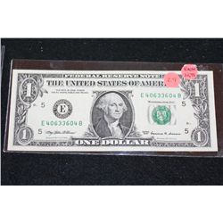 1999 US Federal Reserve Note $1; Richmond VA Reserve; Radar Note