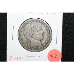 1914-S Barber Half Dollar; F12