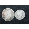 Image 1 : 1899 Barber Half Dollar & 1905 Barber Quarter; Low Grade; Lot of 2