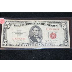 1953-B United States Note $5; Red Seal