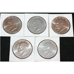 Eisenhower $1 Coin; Various Dates & Conditions; Lot of 5