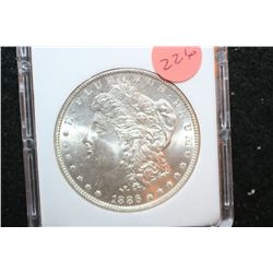 1886 Silver Morgan $1; MCPCG Graded MS60