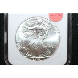 2002 Silver Eagle $1; NGC Graded MS69