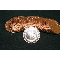 Barter is Better-Buy Local Go Local Copper Round; .999 Fine Copper 1 Oz.; Roll; Lot of 20