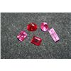 Image 1 : Loose Synthetic Pink & Red Gemstones; Lot of 5