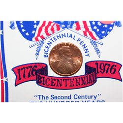 1976-D Lincoln Bicentennial Penny W/Liberty Bell & USA Map Imprinted on Front