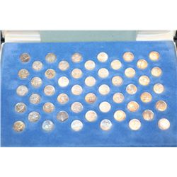 States of the Union Mini-Coin Set W/State Flower on Reverse; Sterling Silver; The Franklin Mint