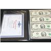 Image 1 : 2003 US Federal Reserve Note $2; Chicago IL Reserve; Lot of 4; Uncut Bills