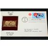 Image 1 : 1983 First Day Issue 22K Gold Replica Stamp W/Postal Stamp; Ballooning In Flight