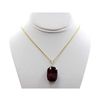 Image 1 : Red Tourmaline 53.34 ctw & Diamond Pendant 14kt