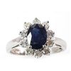Image 1 : Genuine Blue Sapphire 2.4 ctw  Diamond Ring 10k