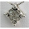 Image 1 : Genuine 0.14 ctw Diamond Square Pendant 18k W Gold
