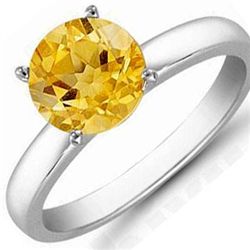 Citrine 3.30 ctw Solitaire Ring 14kt W/Y  Gold