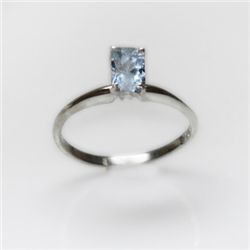 Natural 2.00 ctw Aquamarine Emerald .925 Sterling Ring