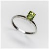 Image 1 : Natural 2.50 ctw Peridot Emerald Cut .925 Sterling Ring