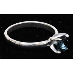 Natural 0.85ctw London Blue Topaz .925 Sterling Ring