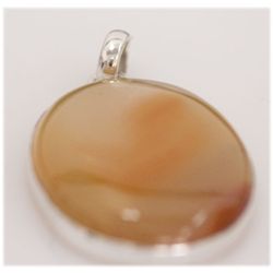 NAUTRAL 85.50 CTW SUSUNITE OVAL PENDANT .925 STERLING S