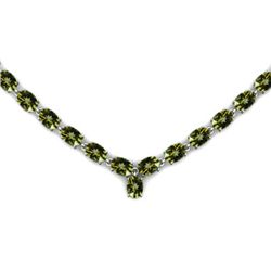 NATURAL 22.00 CTW PERIDOT NECKLACE .925 STERLING SILVER