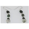 Image 1 : NATURAL 17.00 CTW EMERALD SEMIPRECIOUS EARRINGS .925 ST