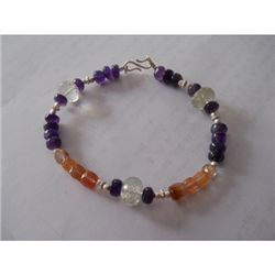 116.80 ctw Mix Semi Precious Bracelet.925 Sterling