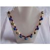 Image 1 : 380.0 ctw Lapis Ruby and Pearl Necklace .925 Sterling