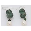 Image 1 : NATURAL 34.00 CTW PEARL SEMI-PRECIOUS EARRINGS .925 STE