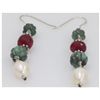 Image 1 : NATURAL 30.90 CTW PEARL RUBY AND SEMI-PRECIOUS EARRINGS