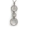 Image 1 : Genuine 0.18 ctw Diamond 3 Circles Necklace 14k