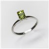 Image 1 : Natural 2.00 ctw Peridot Emerald Cut .925 Sterling Ring