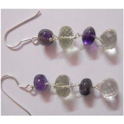 Natural 31.25 ctw Semi Precious Earring .925 Sterling