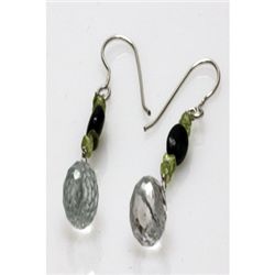 Natural 14.50ct Semi Precious Earrings .925 Sterling