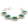 Image 1 : 153.5ctw Custom Made Silver Emerald Bracelet