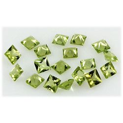 Peridot 5.76 ctw Loose Gemstone 4x4mm Princess Cut