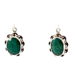 38.5ctw Unique Emerald Silver Earring