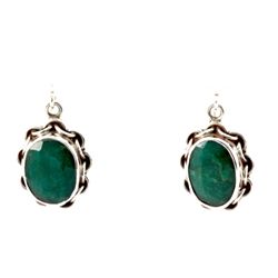 38.5ctw Unique Emerald Silver Earring