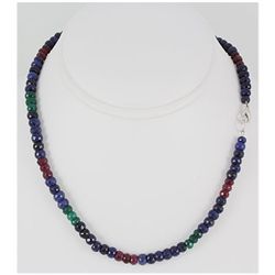 174.63ctw Natural Multi-Color Rondelles Necklace