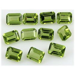 Peridot 17.19 ctw Loose Gemstone 8x6mm Emerald Cut