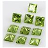 Image 1 : Peridot 10.75 ctw Loose Gemstone 6x6mm Princess Cut