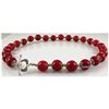 Image 2 : 429.72ctw Red Sea Coral Beads Silver Necklace