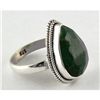 Image 2 : 27.84ct Natural Pear Emerald Sterling Silver Ring