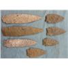 Image 2 : 7 Large Stone Arrowheads (Cache Benton Spears)