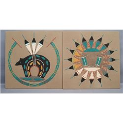 TWO NAVAJO SAND PAINTINGS
