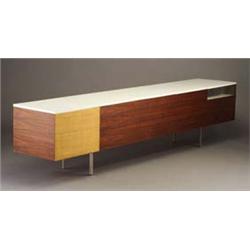 Modern stereo cabinet with four white laminat