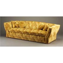 JAMES MONT upholstered sofa in yellow and gol