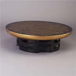 JAMES MONT circular coffee table with faux to